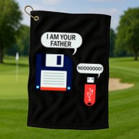 I Am Your Father Retro Floppy Disk USB Golf Towel