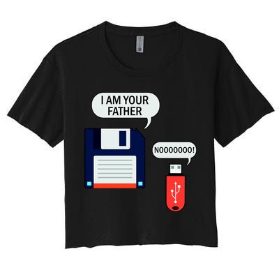 I Am Your Father Retro Floppy Disk USB Crop Top