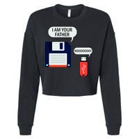 I Am Your Father Retro Floppy Disk USB Cropped Pullover Crew