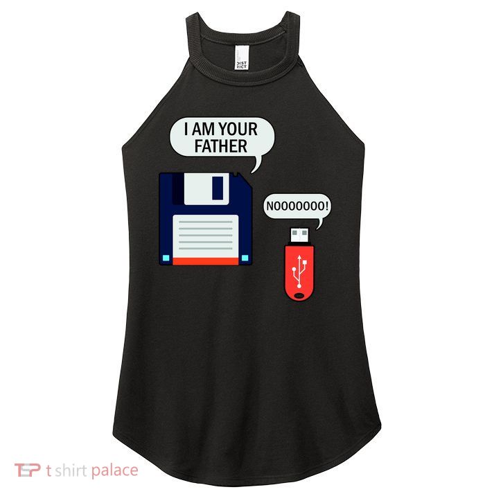 I Am Your Father Retro Floppy Disk USB Women's Perfect Tri Rocker Tank