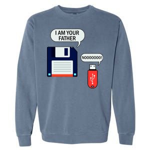 I Am Your Father Retro Floppy Disk USB Garment-Dyed Sweatshirt