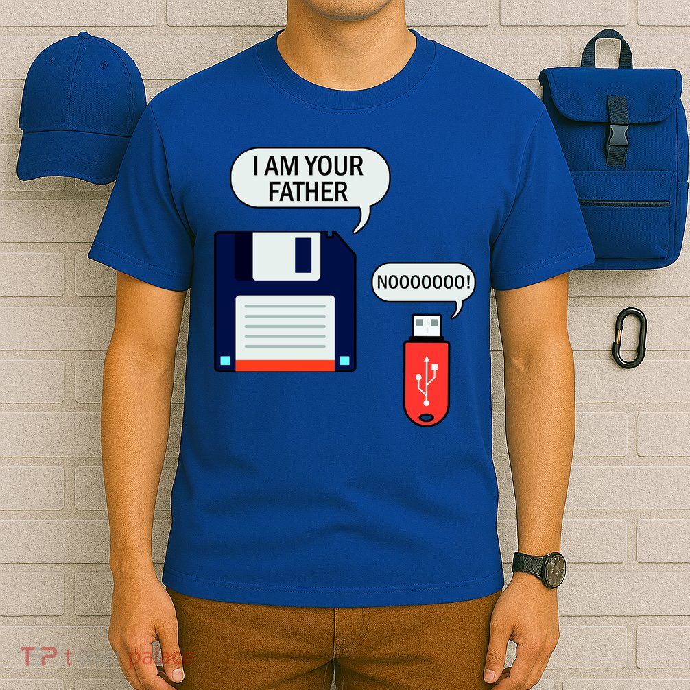 I Am Your Father Retro Floppy Disk USB T-Shirt
