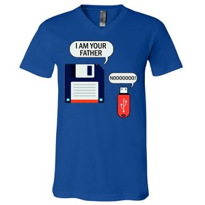 I Am Your Father Retro Floppy Disk USB V-Neck T-Shirt