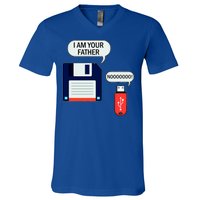 I Am Your Father Retro Floppy Disk USB V-Neck T-Shirt