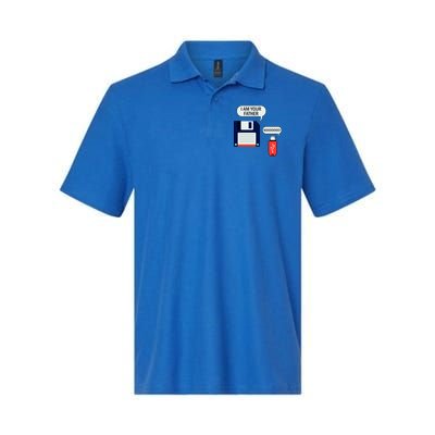 I Am Your Father Retro Floppy Disk USB Softstyle Adult Sport Polo