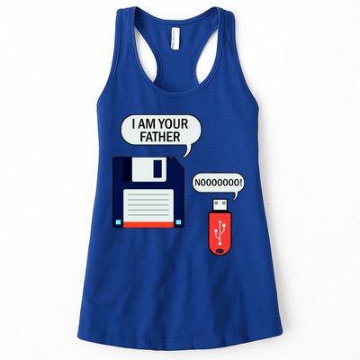 I Am Your Father Retro Floppy Disk USB Womens Tank Top