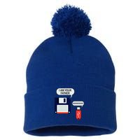 I Am Your Father Retro Floppy Disk USB Pom Pom 12in Knit Beanie
