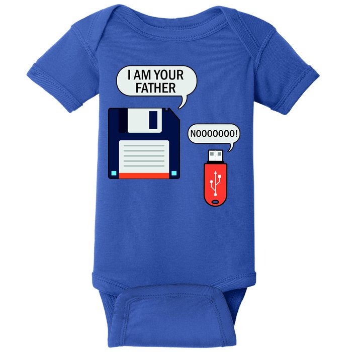 I Am Your Father Retro Floppy Disk USB Baby Bodysuit