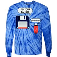 I Am Your Father Retro Floppy Disk USB Tie-Dye Long Sleeve Shirt