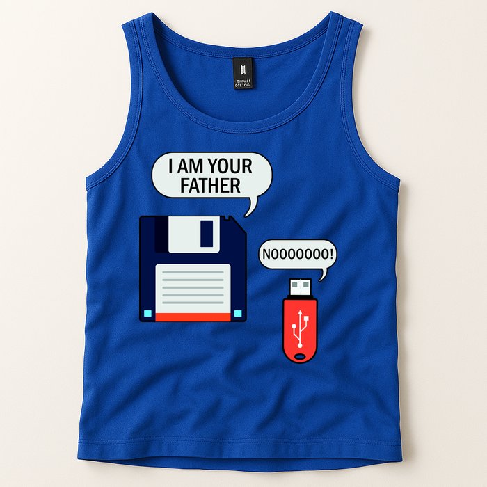 I Am Your Father Retro Floppy Disk USB Tank Top