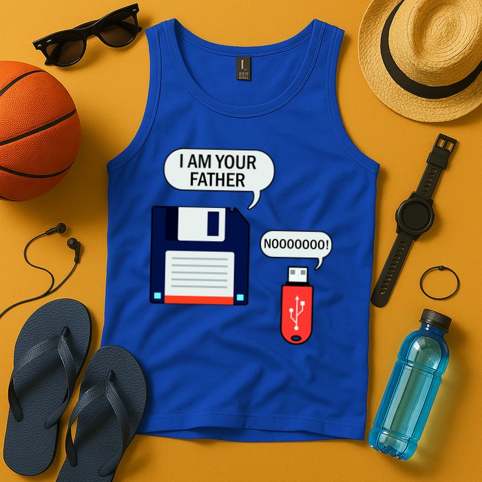 I Am Your Father Retro Floppy Disk USB Tank Top