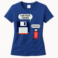 I Am Your Father Retro Floppy Disk USB Womens T-Shirt