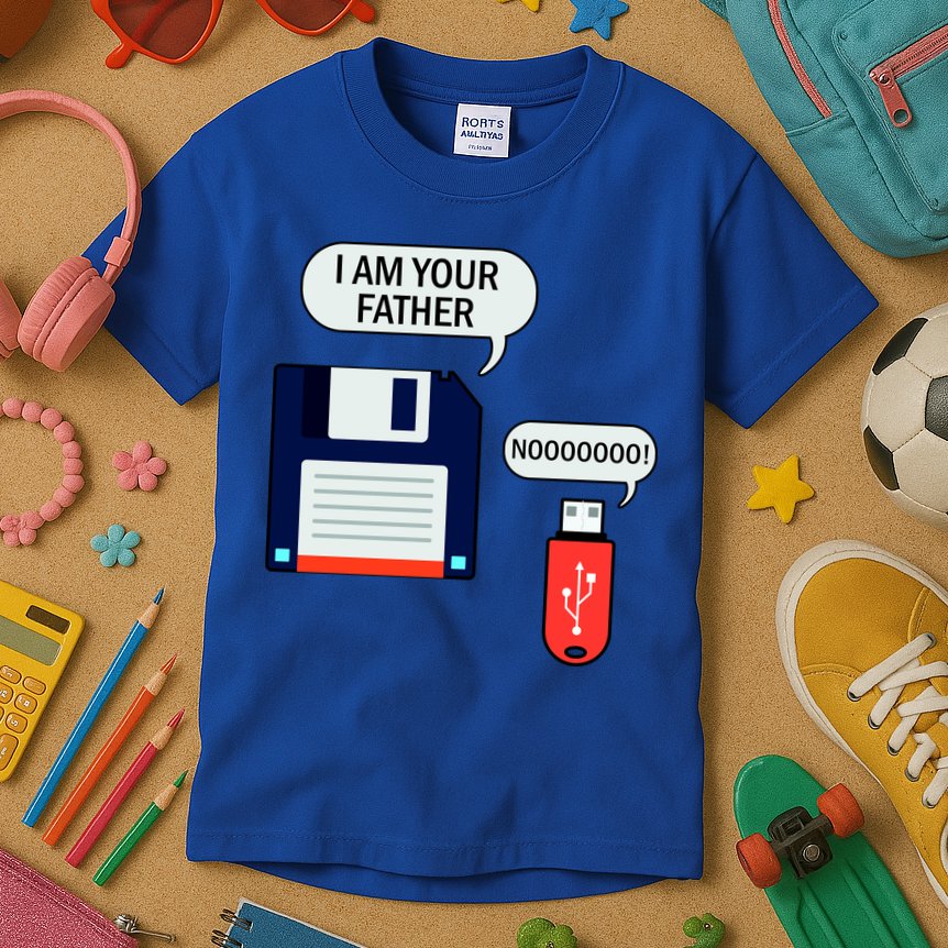 I Am Your Father Retro Floppy Disk USB Kids T-Shirt