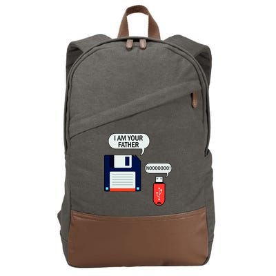 I Am Your Father Retro Floppy Disk USB Cotton Canvas Backpack