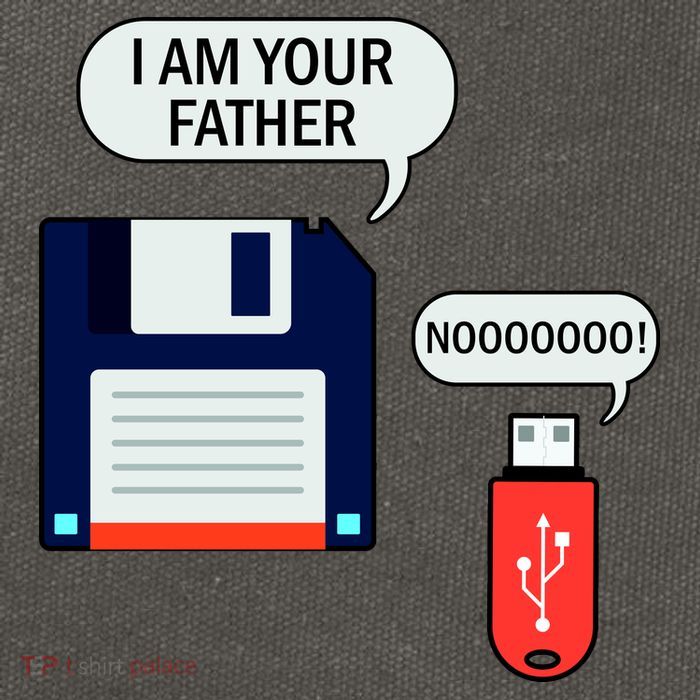 I Am Your Father Retro Floppy Disk USB Cotton Canvas Backpack