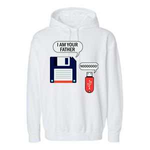 I Am Your Father Retro Floppy Disk USB Garment-Dyed Fleece Hoodie