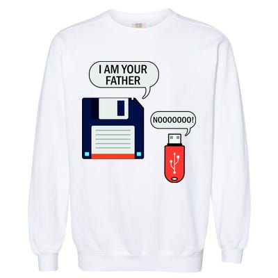 I Am Your Father Retro Floppy Disk USB Garment-Dyed Sweatshirt
