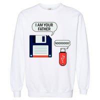 I Am Your Father Retro Floppy Disk USB Garment-Dyed Sweatshirt