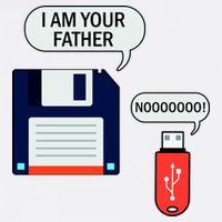 I Am Your Father Retro Floppy Disk USB Garment-Dyed Sweatshirt
