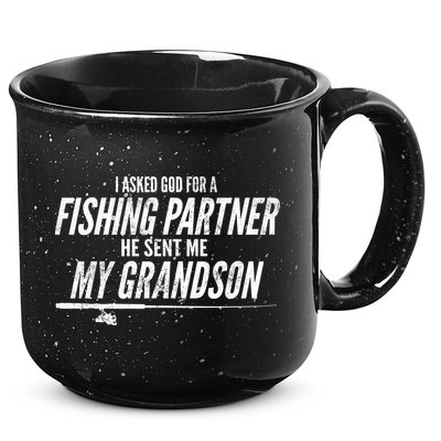 I Ask God For A Fishing Partner He Sent Me My Grandson 15oz Campfire Ceramic Mug