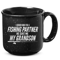I Ask God For A Fishing Partner He Sent Me My Grandson 15oz Campfire Ceramic Mug