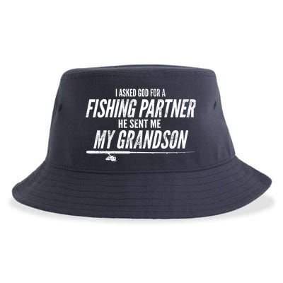 I Ask God For A Fishing Partner He Sent Me My Grandson Sustainable Bucket Hat