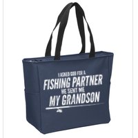 I Ask God For A Fishing Partner He Sent Me My Grandson Zip Tote Bag