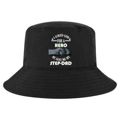 I Asked God For A Hero He Sent Me My Step-Dad Cool Comfort Performance Bucket Hat
