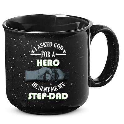 I Asked God For A Hero He Sent Me My Step-Dad 15oz Campfire Ceramic Mug