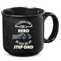 I Asked God For A Hero He Sent Me My Step-Dad 15oz Campfire Ceramic Mug