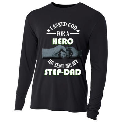 I Asked God For A Hero He Sent Me My Step-Dad Cooling Performance Long Sleeve Crew