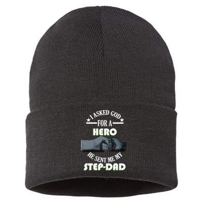 I Asked God For A Hero He Sent Me My Step-Dad Sustainable Knit Beanie