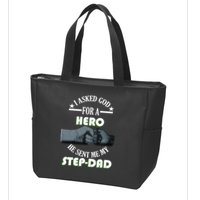 I Asked God For A Hero He Sent Me My Step-Dad Zip Tote Bag