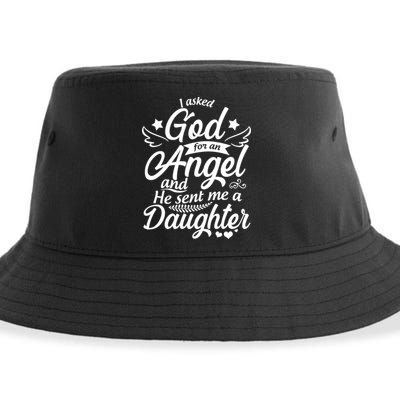 I Asked God For An Angel And He Sent Me A Daughter Sustainable Bucket Hat