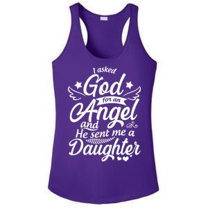 I Asked God For An Angel And He Sent Me A Daughter Ladies PosiCharge Competitor Racerback Tank