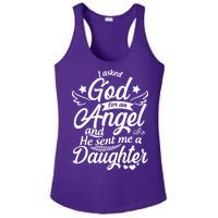 I Asked God For An Angel And He Sent Me A Daughter Ladies PosiCharge Competitor Racerback Tank