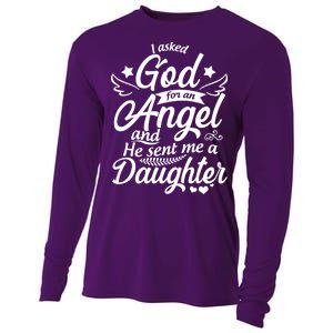 I Asked God For An Angel And He Sent Me A Daughter Cooling Performance Long Sleeve Crew