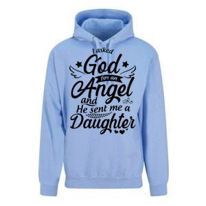 I Asked God For An Angel And He Sent Me A Daughter Unisex Surf Hoodie