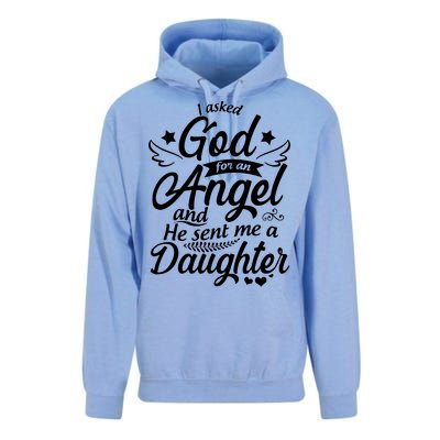 I Asked God For An Angel And He Sent Me A Daughter Unisex Surf Hoodie