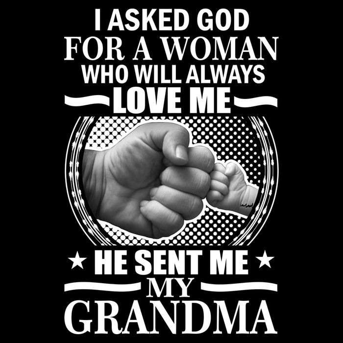 I Asked God For Grandma Stripe Pom Pom Beanie
