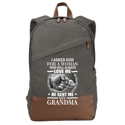 I Asked God For Grandma Cotton Canvas Backpack