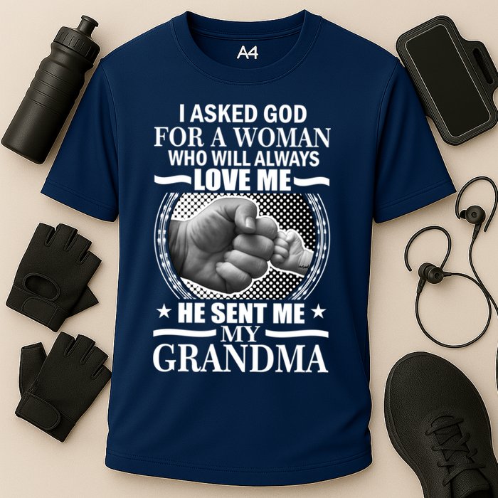 I Asked God For Grandma Cooling Performance Crew T-Shirt