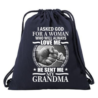 I Asked God For Grandma Drawstring Bag