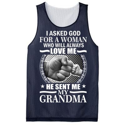 I Asked God For Grandma Mesh Reversible Basketball Jersey Tank