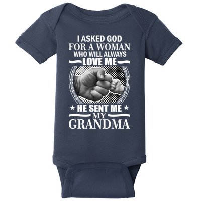 I Asked God For Grandma Baby Bodysuit