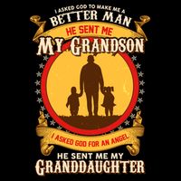 I Asked God to Make Me A Better Man Grandson Granddaughter Sustainable Bucket Hat