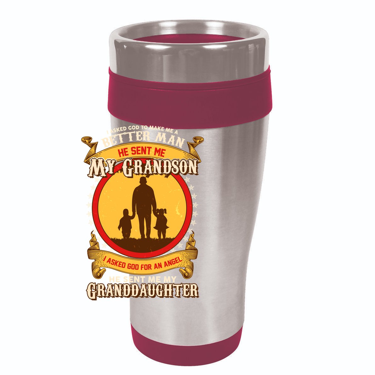 I Asked God to Make Me A Better Man Grandson Granddaughter 15oz Campfire Ceramic Mug