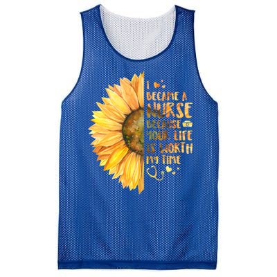 I Became A Nurse Because Your life Is Worth My Time Mesh Reversible Basketball Jersey Tank