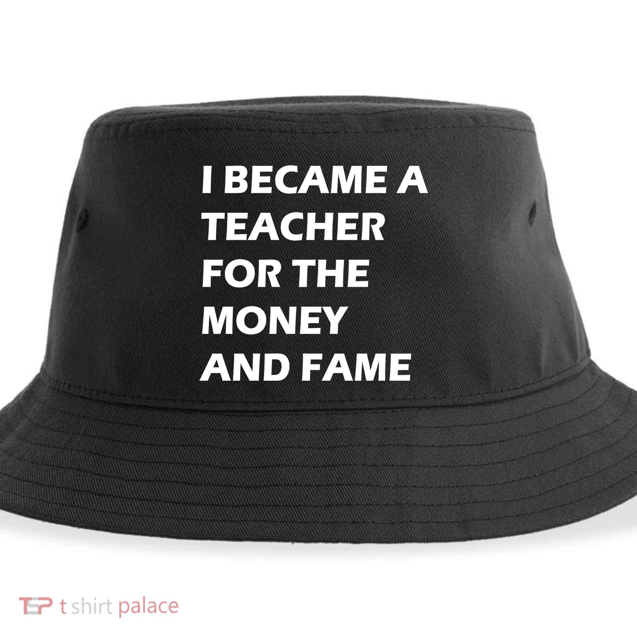 I Became A Teacher For The Money And Fame Sustainable Bucket Hat