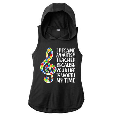 I Became An Autism Teacher For You Ladies PosiCharge Tri-Blend Wicking Draft Hoodie Tank